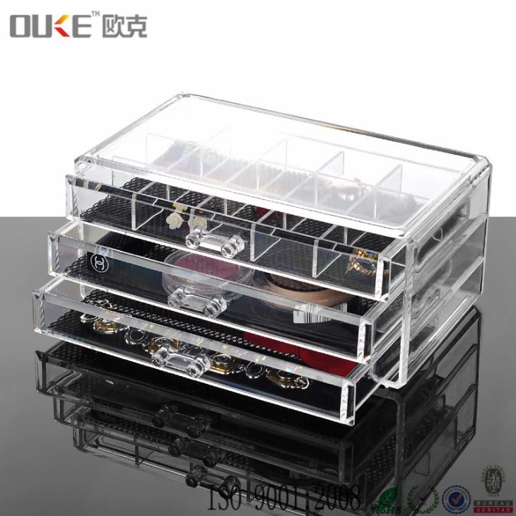 Tabletop Clear Acrylic Makeup Organizer Drawers Cosmetic Organizer