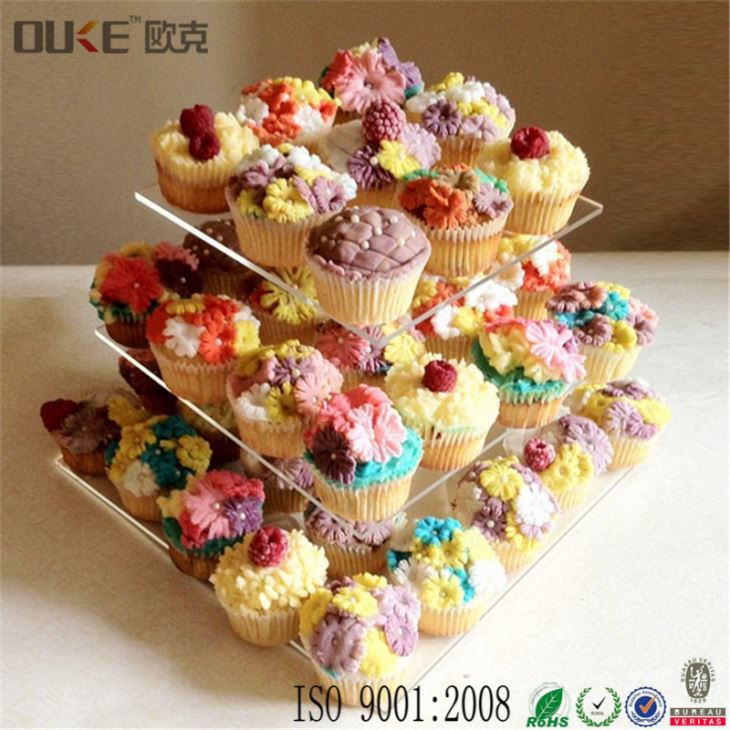 Elegant Fashion Clear Acrylic Cupcake Stands Plastic Vintage Cake Stands