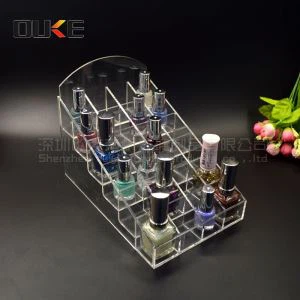 Clear Acrylic Nail Organizer Penyimpanan Polandia Nail Polish Rack