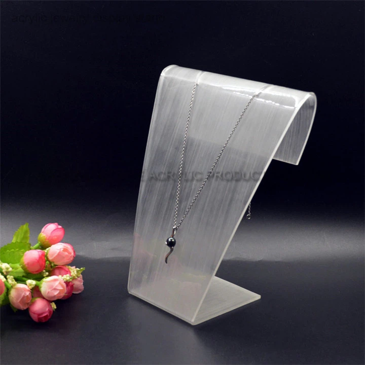 Hot Bending High Quality Fashion Necklace Display Stand Acrylic Necklace Holder