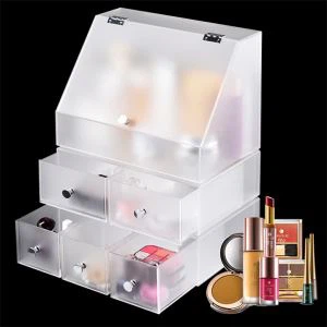 Pembuat Makeup Acrylic Frosted Acrylic-Makeup Dividers-Acrylic Shelves
