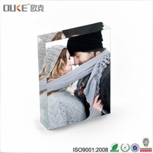 Brand New Design Clear Solid Acrylic Photo Block Untuk Stamping