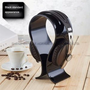 Grosir hitam dan transparan Headset Hanger Acrylic Headphone Display