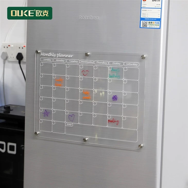 Magnetic Acrylic Calendar For Fridge